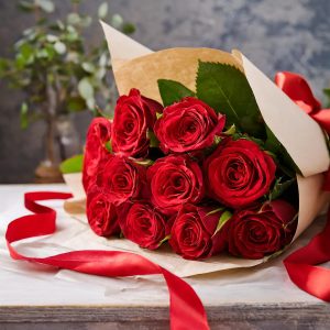 12 red roses valentines day - 1 dozen roses bouquet